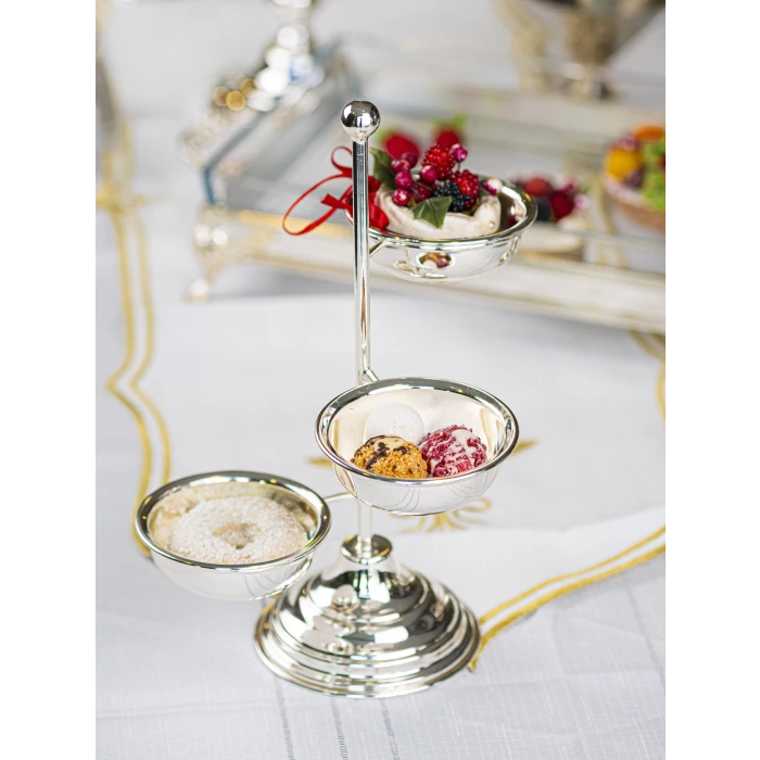 GÜMÜŞ KAPLAMA ÇEREZLİK 3 KASELİ