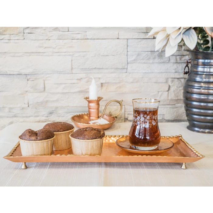 BAKIR TEPSİ ERİTME BATON MODEL MAT BAKIR RENK