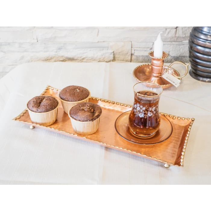 BAKIR TEPSİ ERİTME BATON MODEL MAT BAKIR RENK