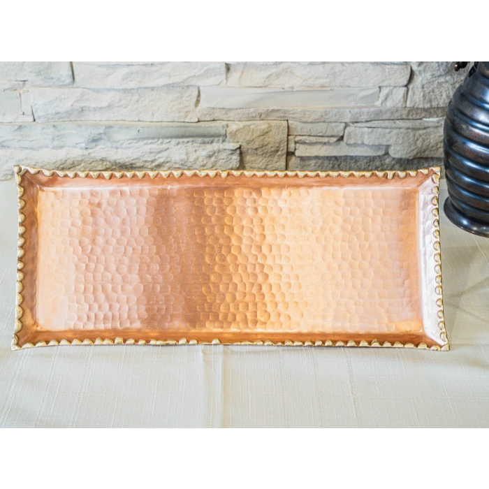 BAKIR TEPSİ ERİTME BATON MODEL MAT BAKIR RENK