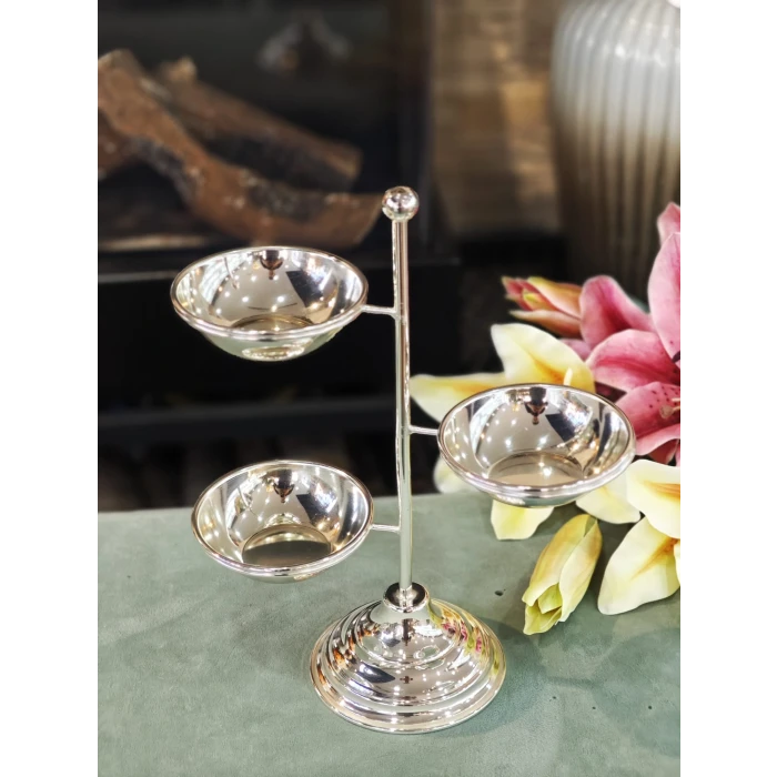 GÜMÜŞ KAPLAMA ÇEREZLİK 3 KASELİ