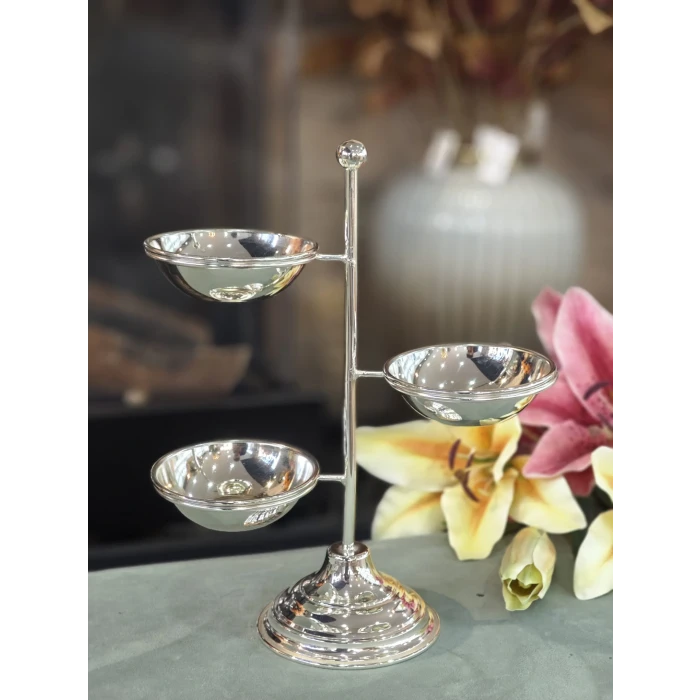 GÜMÜŞ KAPLAMA ÇEREZLİK 3 KASELİ