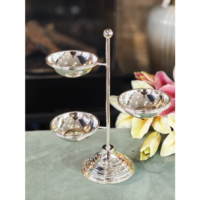 GÜMÜŞ KAPLAMA ÇEREZLİK 3 KASELİ