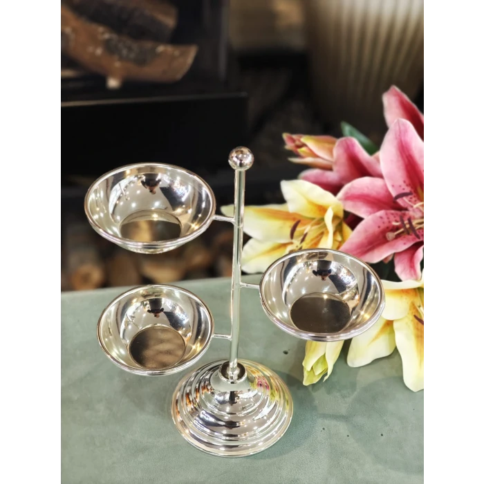 GÜMÜŞ KAPLAMA ÇEREZLİK 3 KASELİ