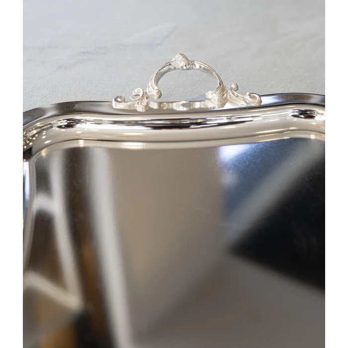 GÜMÜŞ KAPLAMA SUNUM TEPSİ MİNİ İTALYAN MODEL NO1 (21 cm)