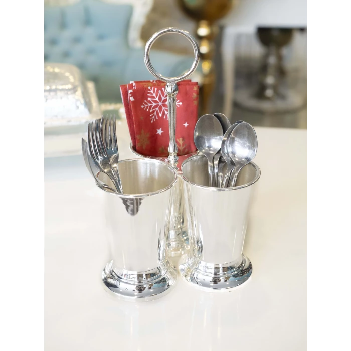 GÜMÜŞ KAPLAMA KAŞIKLIK 3 HAZNELİ