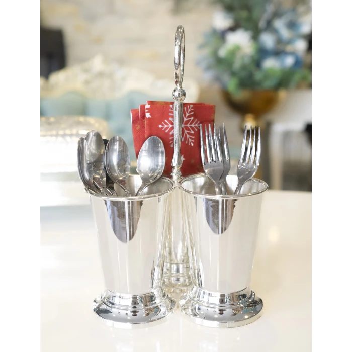GÜMÜŞ KAPLAMA KAŞIKLIK 3 HAZNELİ