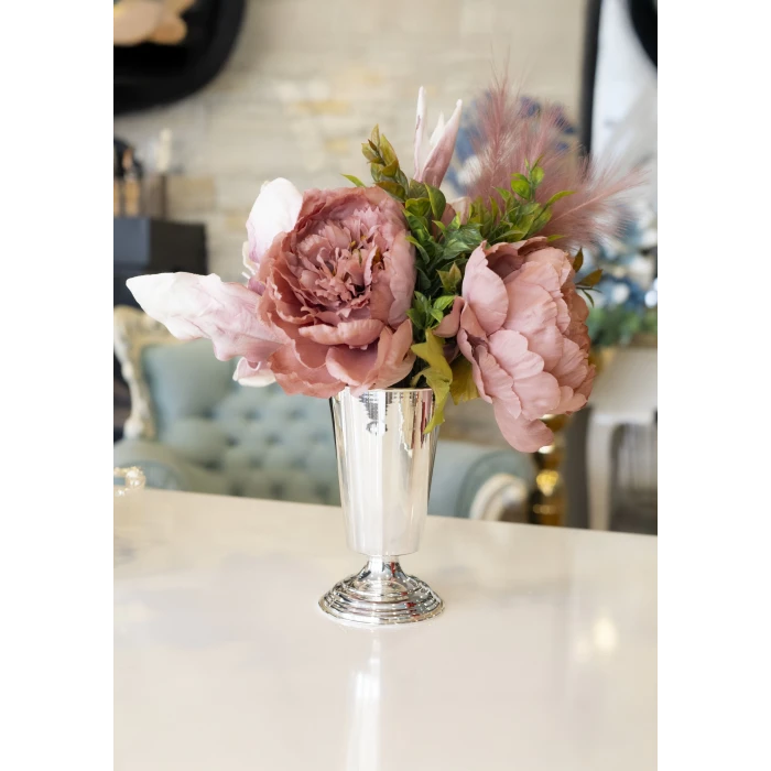 GÜMÜŞ KAPLAMA KAŞIKLIK TEK HAZNELİ , VAZO