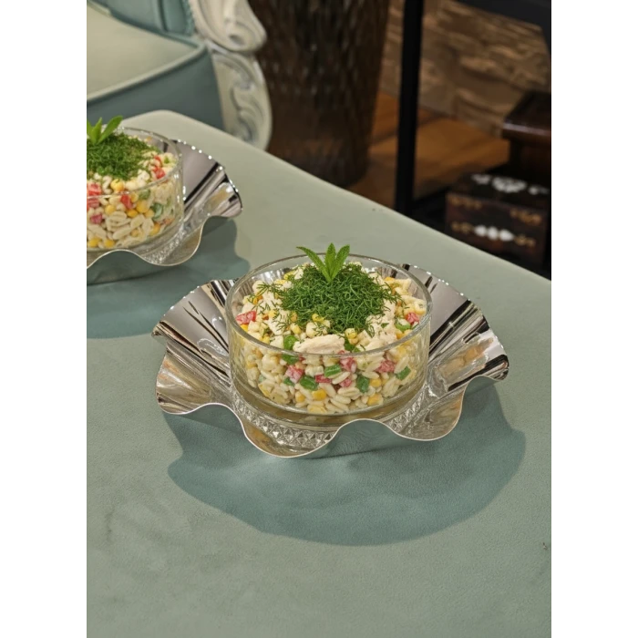 GÜMÜŞ KAPLAMA SUNUMLUK MARUL KASE MODELİ