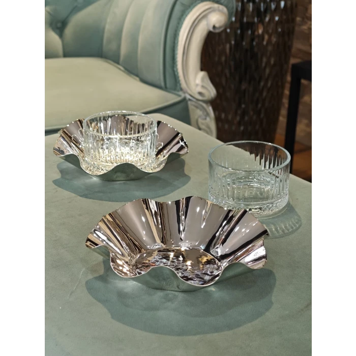 GÜMÜŞ KAPLAMA SUNUMLUK MARUL KASE MODELİ