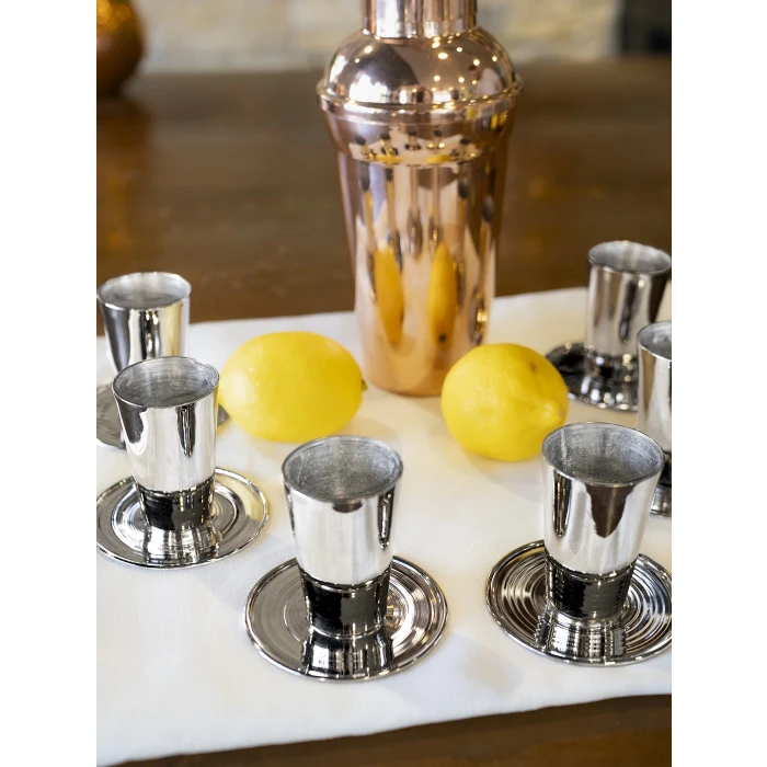 BAKIR SHOT BARDAĞI MEKSİKA MODEL GÜMÜŞ RENK 2Lİ