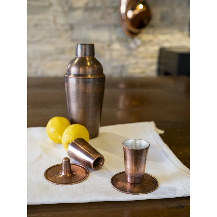 BAKIR SHOT BARDAĞI MEKSİKA MODEL OKSİTLİ RENK 6LI SET(12 PARÇA)