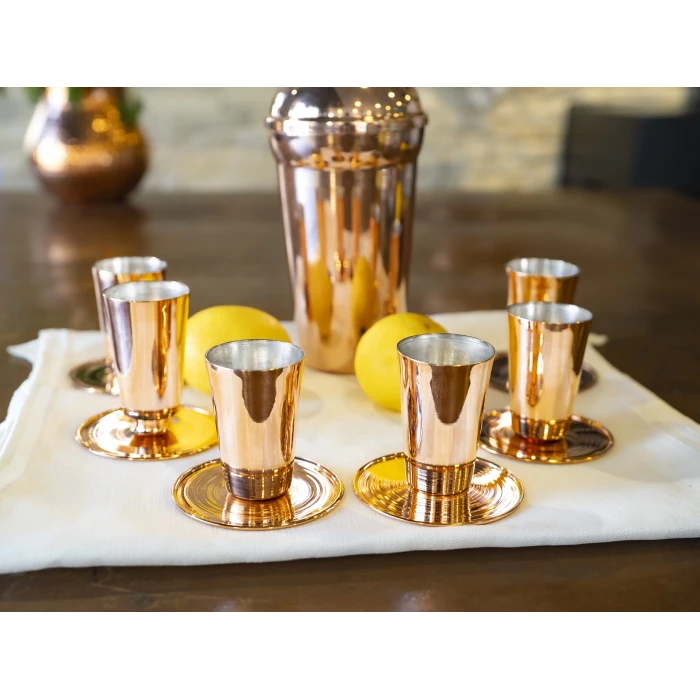 BAKIR SHOT BARDAĞI MEKSİKA MODEL BAKIR RENK 2Lİ