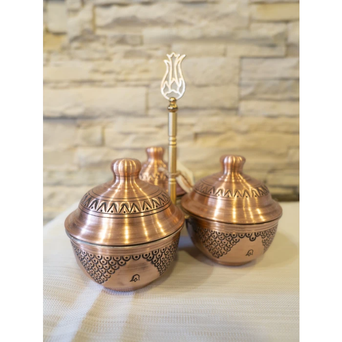 BAKIR ÇEREZLİK İŞLEMELİ 3 HAZNELİ MODEL MAT RENK