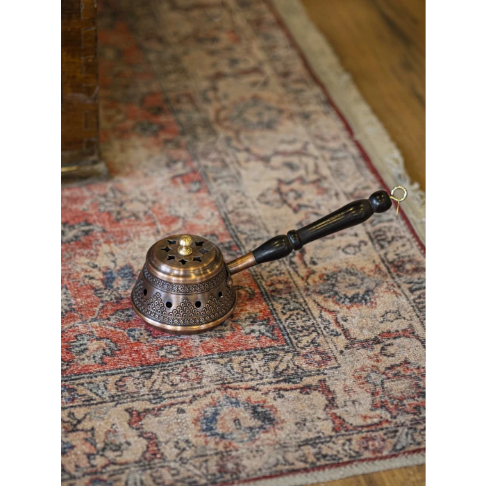 BAKIR BUHURDANLIK İŞLEMELİ ÜZÜM DESENLİ MODEL OKSİTLİ RENK