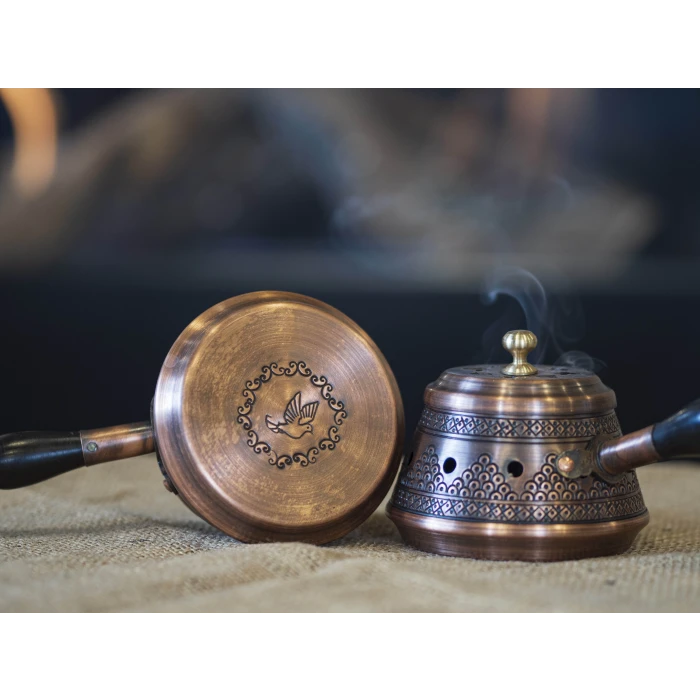 BAKIR BUHURDANLIK İŞLEMELİ ÜZÜM DESENLİ MODEL OKSİTLİ RENK