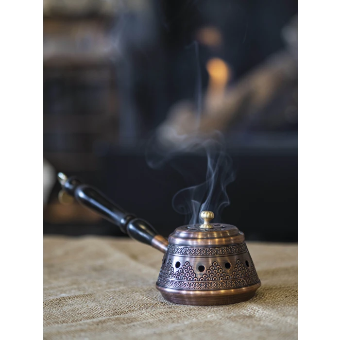 BAKIR BUHURDANLIK İŞLEMELİ ÜZÜM DESENLİ MODEL OKSİTLİ RENK