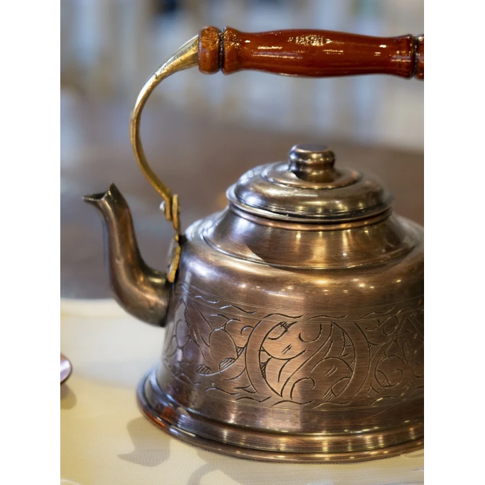 BAKIR DEMLİK İŞLEMELİ MARAŞ MODEL OKSİTLİ RENK BAKIR UÇLU