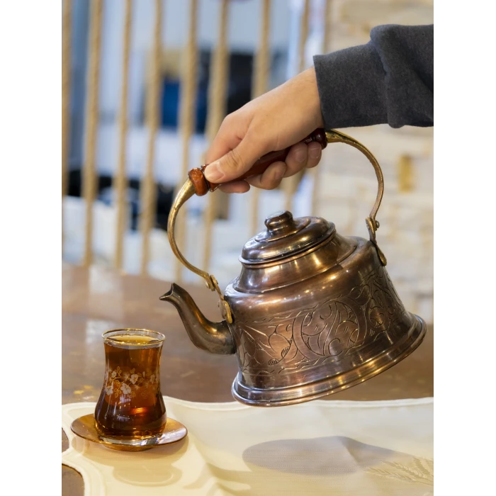 BAKIR DEMLİK İŞLEMELİ MARAŞ MODEL OKSİTLİ RENK BAKIR UÇLU