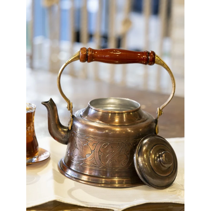 BAKIR DEMLİK İŞLEMELİ MARAŞ MODEL OKSİTLİ RENK BAKIR UÇLU