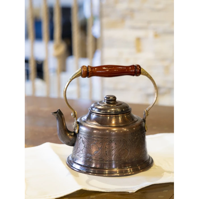 BAKIR DEMLİK İŞLEMELİ MARAŞ MODEL OKSİTLİ RENK BAKIR UÇLU