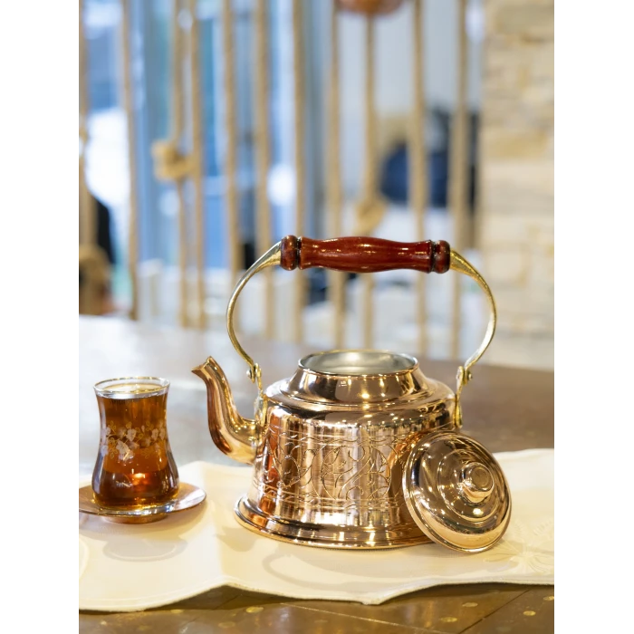 BAKIR DEMLİK İŞLEMELİ MARAŞ MODEL BAKIR RENK BAKIR UÇLU