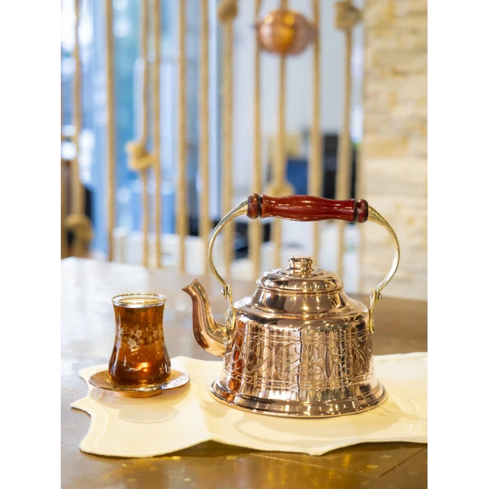 BAKIR DEMLİK İŞLEMELİ MARAŞ MODEL BAKIR RENK BAKIR UÇLU