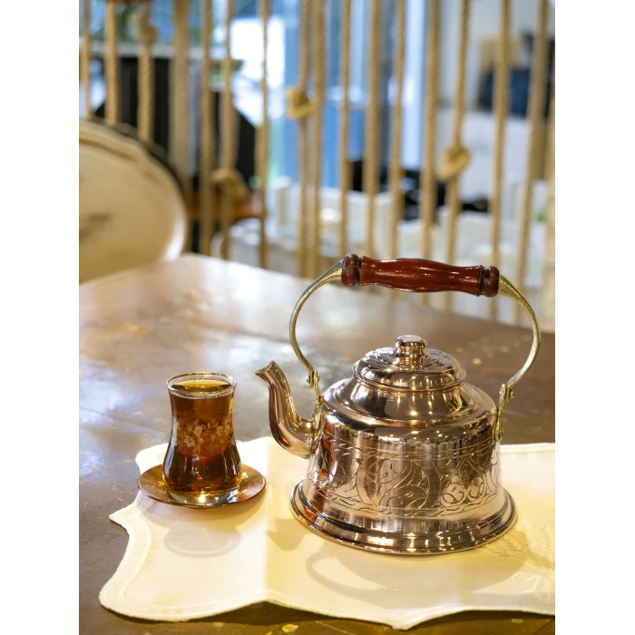 BAKIR DEMLİK İŞLEMELİ MARAŞ MODEL BAKIR RENK BAKIR UÇLU