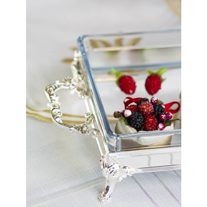 GÜMÜŞ KAPLAMA SUNUMLUK KARE FORM NO:1 KAPAKSIZ