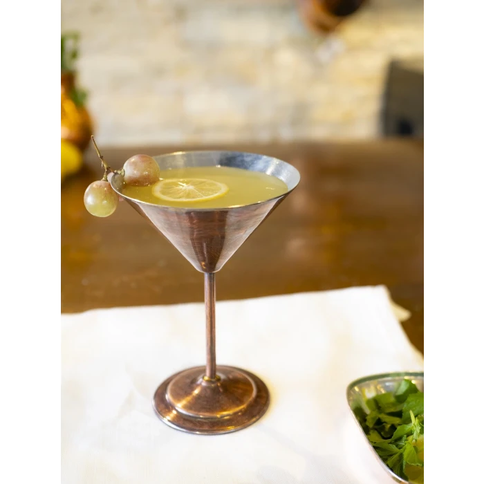 Bakır Kadeh Martini Düz Model Oksit Renk