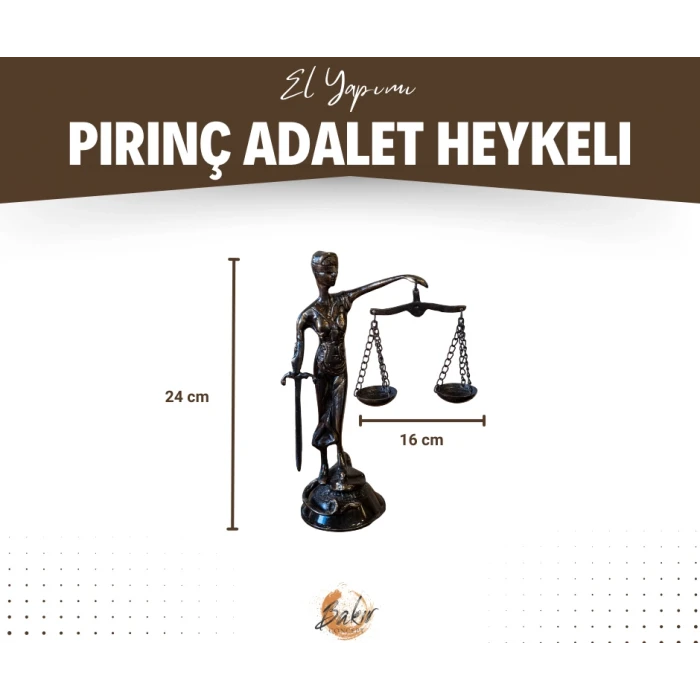 PİRİNÇ DÖKÜM ADALET HEYKELİ (THEMIS HEYKELİ) OKSİT RENK