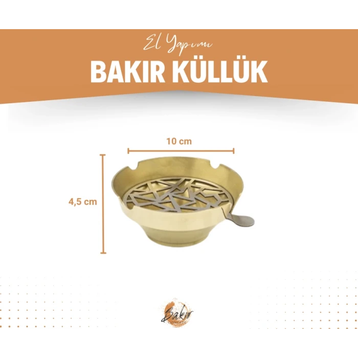 PİRİNÇ KÜL TABLASI LAZER KESİM GOLD RENK