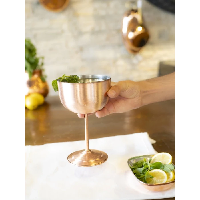 BAKIR ŞARAP KADEHİ MAT BAKIR RENK