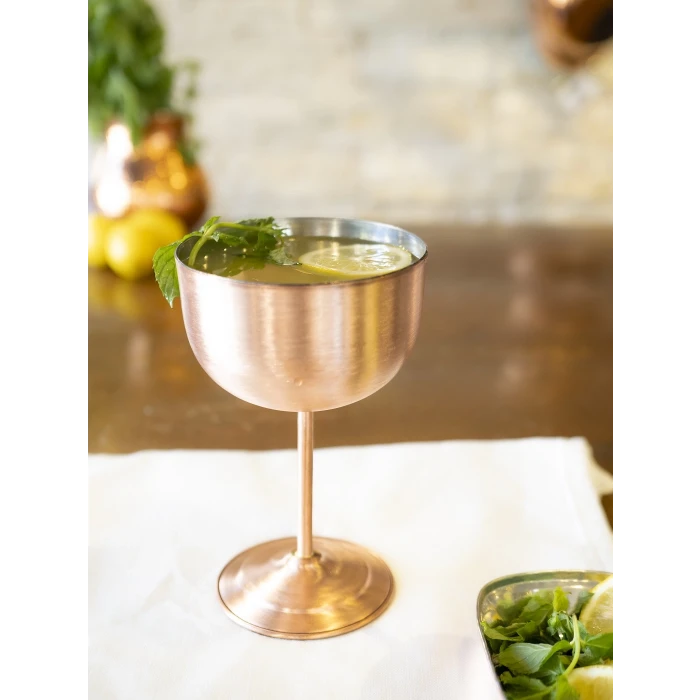 BAKIR ŞARAP KADEHİ MAT BAKIR RENK