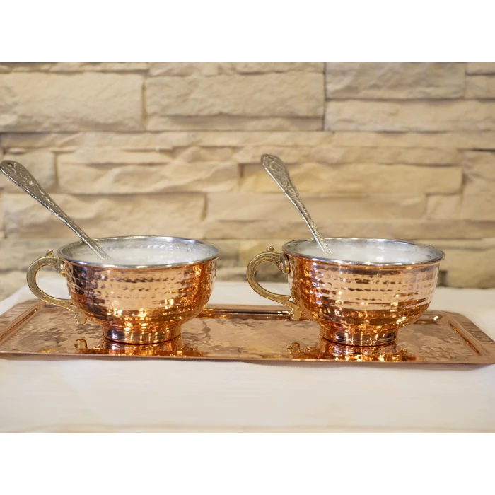 BAKIR AYRAN TASI TEK KULPLU ÇEKİÇ DÖVMELİ PARLAK RENK (2 ADET)