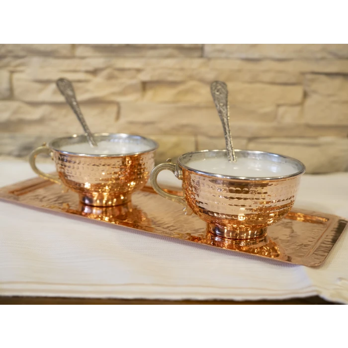 BAKIR AYRAN TASI TEK KULPLU ÇEKİÇ DÖVMELİ PARLAK RENK (2 ADET)