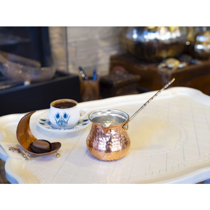 BAKIR CEZVE TOMBAK İNCE MODEL 3 KİŞİLİK CEZVE