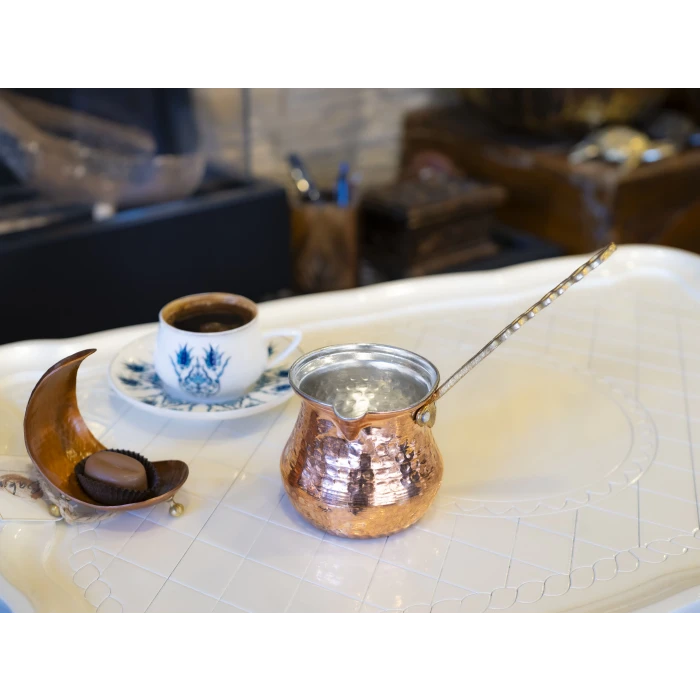 BAKIR CEZVE TOMBAK İNCE MODEL 3 KİŞİLİK CEZVE