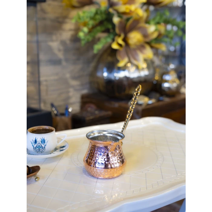 BAKIR CEZVE TOMBAK İNCE MODEL 3 KİŞİLİK CEZVE