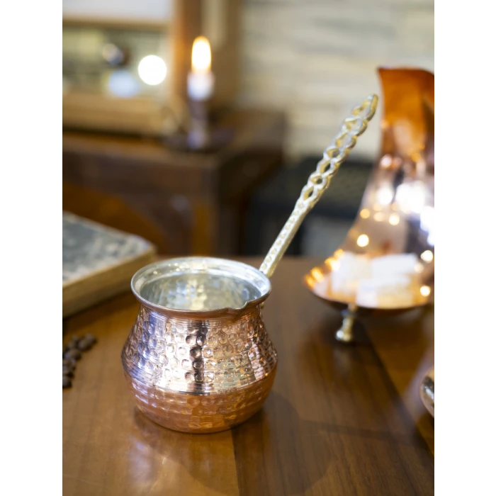 BAKIR CEZVE TOMBAK İNCE MODEL 3 KİŞİLİK CEZVE