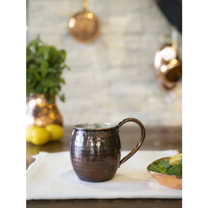 BAKIR KUPA BARDAK TOMBUL MODEL ÇEKİÇ DÖVMELİ 2Lİ OKSİTLİ