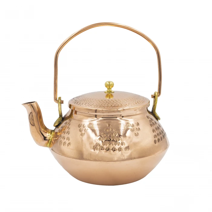 BAKIR ZEN DEMLİK YAPRAK DESENLİ PARLAK BAKIR RENK NO1