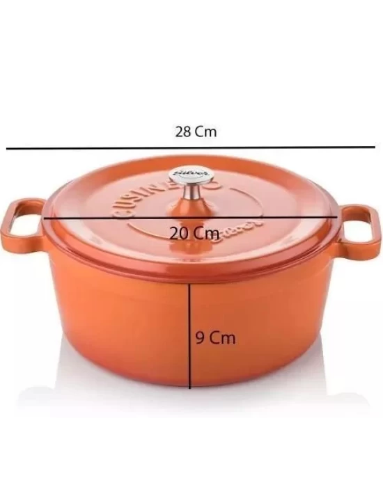 SİLVER CUSİNERO DÖKÜM DERİN TENCERE 20 CM TURUNCU