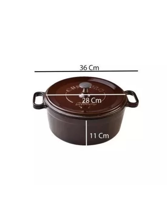 SİLVER CUSİNERO DÖKÜM DERİN TENCERE 28 CM MAJOLİK KAHVERENGİ