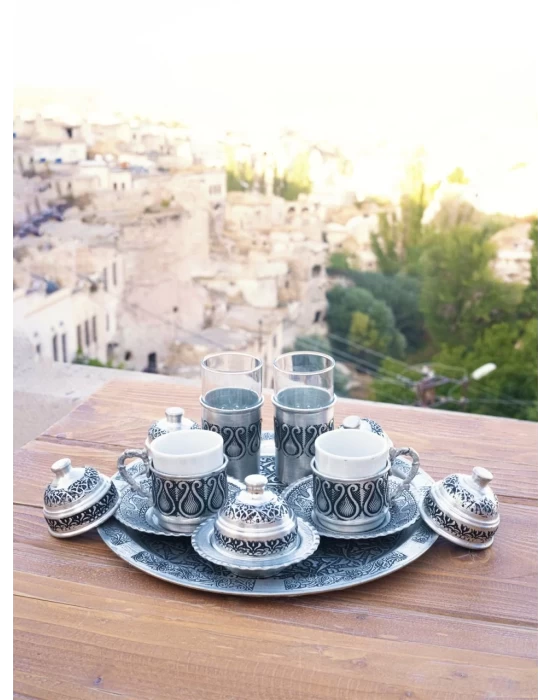 LALE DESENLİ KAHVE SETİ
