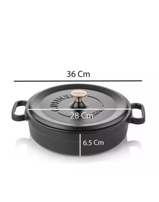 Silver Döküm Yayvan Tencere 28 cm Siyah