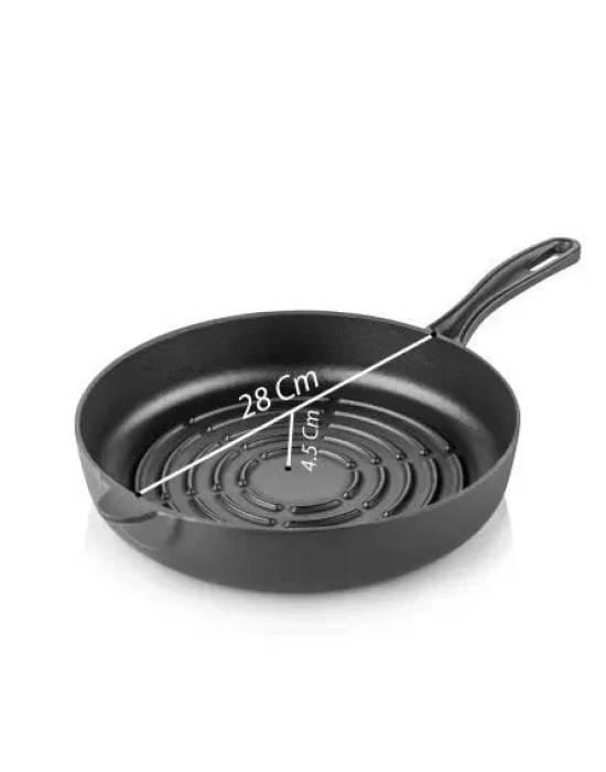 Silver Cusinero Döküm Izgara Tava 28 cm Siyah