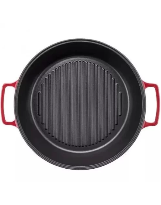 Silver Döküm Wok Izgara Tava 28 cm Bordo