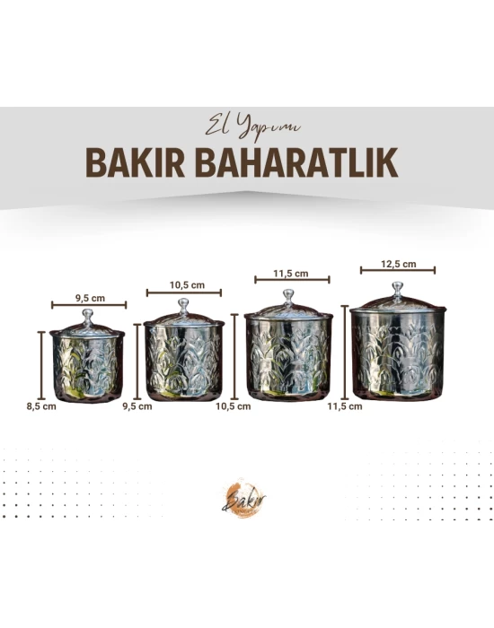 BAKIR BAHARAT TAKIMI DESEN KAKMALI MODEL GÜMÜŞ RENK (4LÜ)