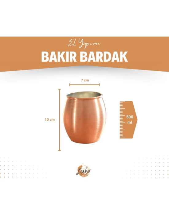 Bakır Bardak Tombul Kokteyl Mat Bakır Bakır Renk